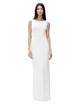 Straight Neck Crepe Gown