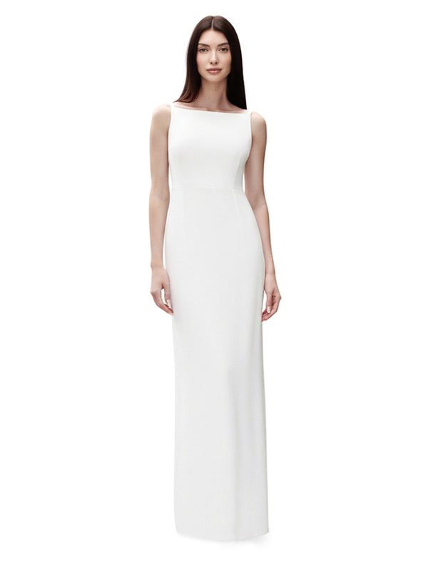 Straight Neck Crepe Gown
