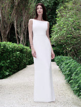 Straight Neck Crepe Gown