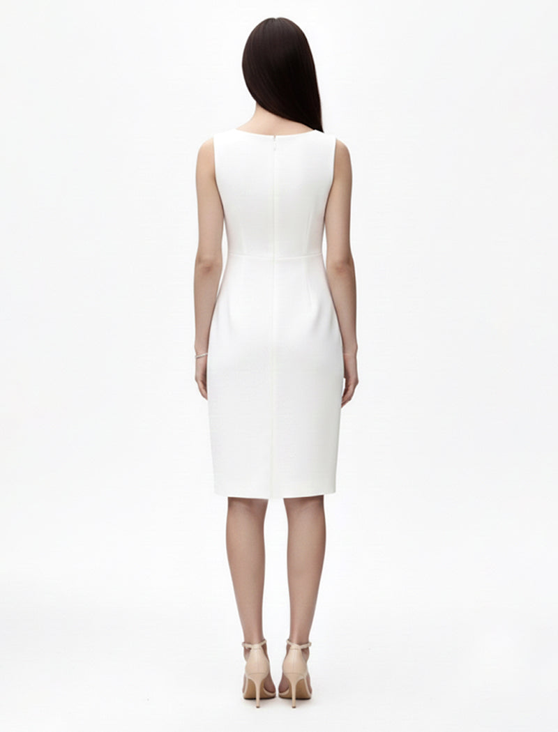 Stretch Crepe Knee Length Dress