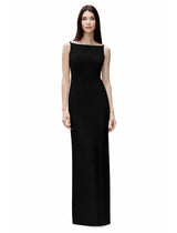 Straight Neck Crepe Gown