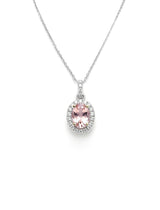 Morganite Halo Pendant Necklace