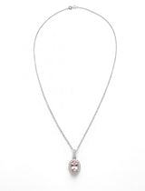 Morganite Halo Pendant Necklace