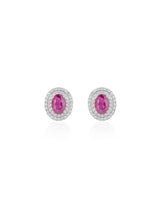Ruby Halo Stud Earrings