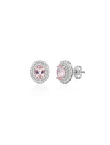 Morganite Halo Stud Earrings