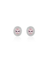 Morganite Halo Stud Earrings