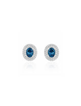 London Blue Topaz Halo Stud Earrings