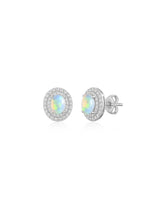 Opal Halo Stud Earrings