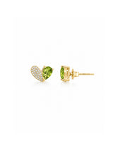 Peridot Heart Stud Earrings
