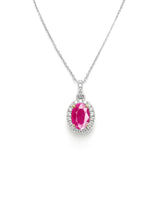 Ruby Halo Pendant Necklace
