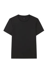 Black Cotton & Mulberry Silk Blend T-Shirt