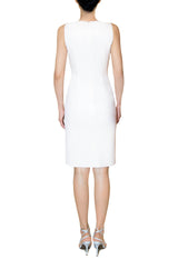White round neck sleeveless bodycon dress