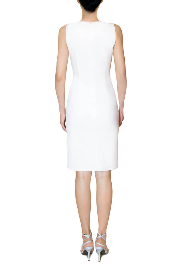 White round neck sleeveless bodycon dress